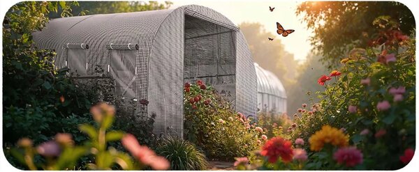 Vrtni tunel 3 x 6 m (18 m2) bijeli Plonos
