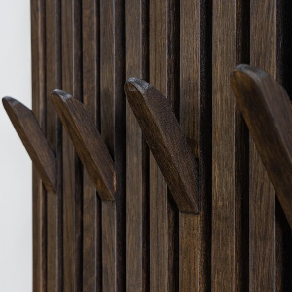 Tamno smeđa ploča za vješanje garderobe od punog hrasta 46x100x8 cm Parco – Spinder Design
