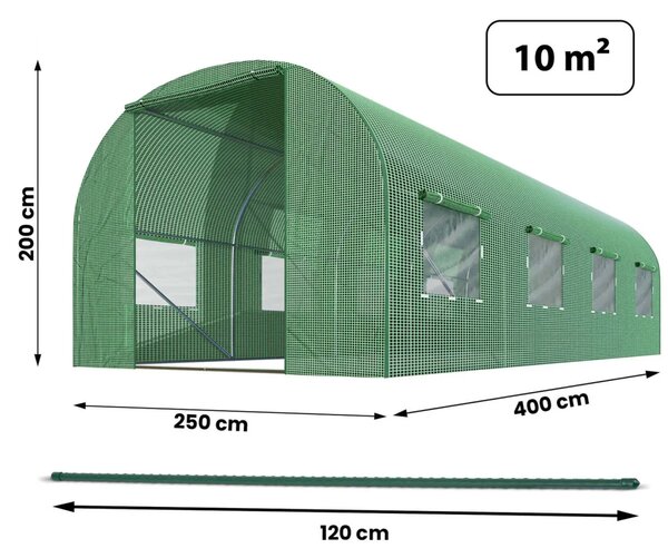 Vrtni tunel 2,5 x 4 m (10 m2) Plonos, zelena