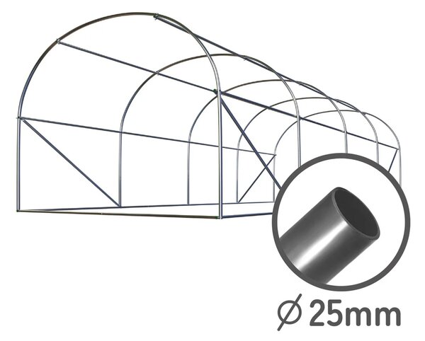 Vrtni tunel 2,5 x 4 m (10 m2) Plonos, siva