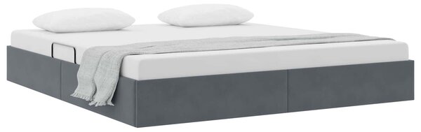 Otomanski krevet s pohranom Tamnosiva 180 x 200 cm Baršun - Tamnosiva / 180 x 200 cm