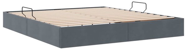 Otomanski krevet s pohranom Tamnosiva 180 x 200 cm Baršun - Tamnosiva / 180 x 200 cm