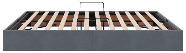 Otomanski krevet s pohranom Tamnosiva 180 x 200 cm Baršun - Tamnosiva / 180 x 200 cm