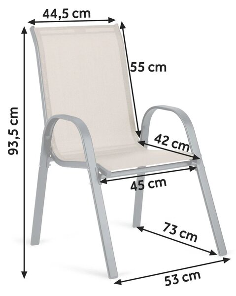 Tekstilne vrtne stolice Sofotel SO-980, set od 4 komada, siva, var. 298002-4