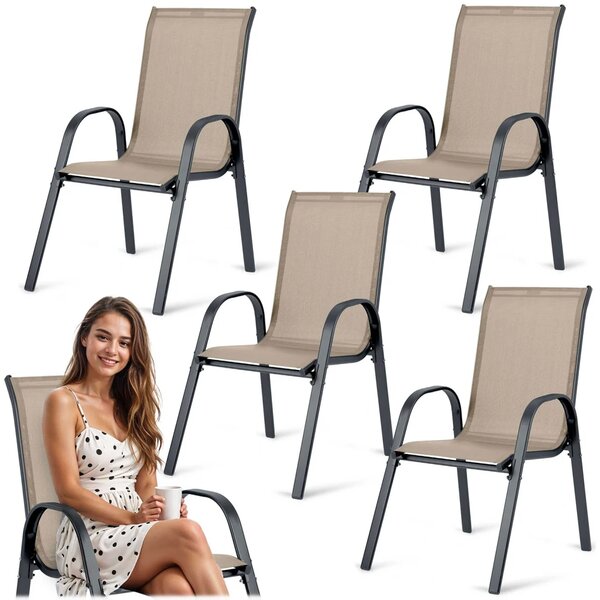 Tekstilne vrtne stolice Sofotel SO-980, set od 4 komada, siva, var. 298002-4