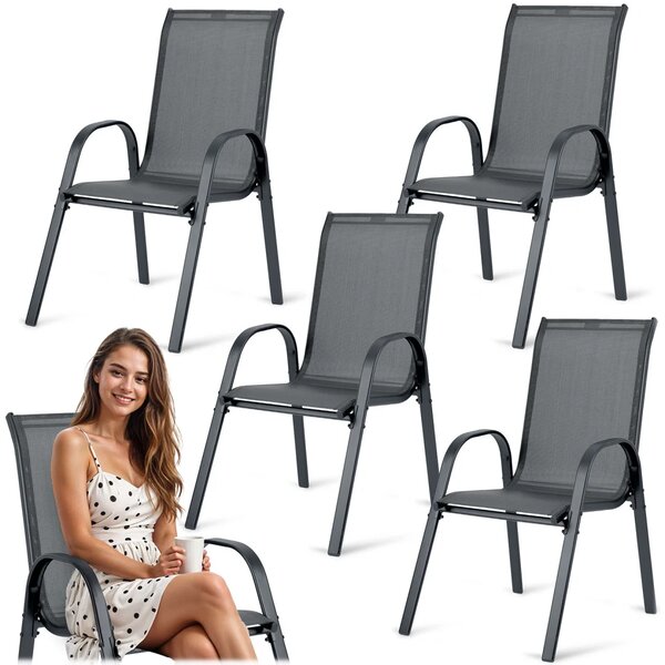 Tekstilne vrtne stolice Sofotel SO-980, set od 4 komada, siva, var. 298001-4