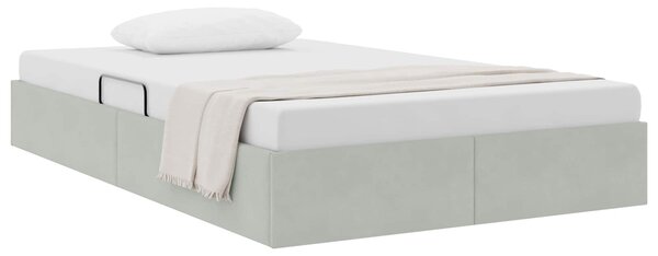 Otomanski krevet s pohranom Svjetlosiva 120 x 200 cm Baršun - Svjetlosiva / 120 x 200 cm