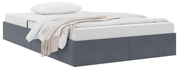 Otomanski krevet s pohranom Tamnosiva 120 x 200 cm Baršun - Tamnosiva / 120 x 200 cm