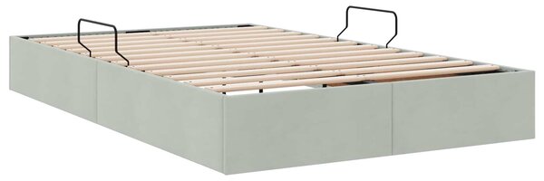 Otomanski krevet s pohranom Svjetlosiva 120 x 200 cm Baršun - Svjetlosiva / 120 x 200 cm