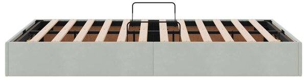 Otomanski krevet s pohranom Svjetlosiva 120 x 200 cm Baršun - Svjetlosiva / 120 x 200 cm