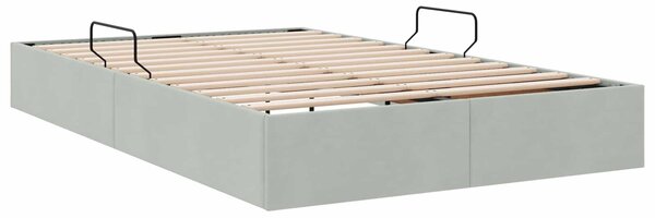Otomanski krevet s pohranom Svjetlosiva 120 x 200 cm Baršun - Svjetlosiva / 120 x 200 cm