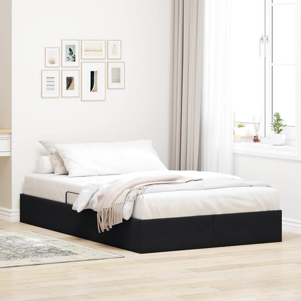 Otomanski krevet s pohranom Crna 120 x 200 cm Baršun - Crna / 120 x 200 cm