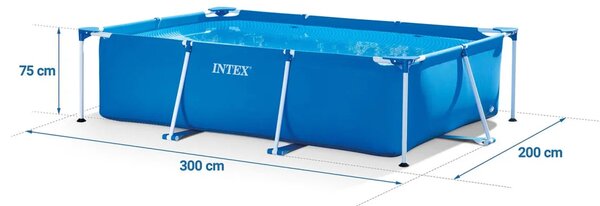 Vrtni bazen s okvirom 300 x 200 x 75 cm 15-u-1 INTEX 28272, plava, var. 28272-15W1SET