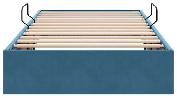 Otomanski krevet s pohranom Tamno plava 100 x 200 cm Baršun - Plava / 100 x 200 cm