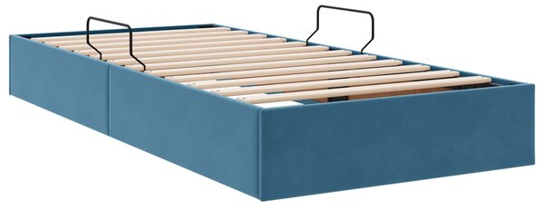 Otomanski krevet s pohranom Tamno plava 100 x 200 cm Baršun - Plava / 100 x 200 cm