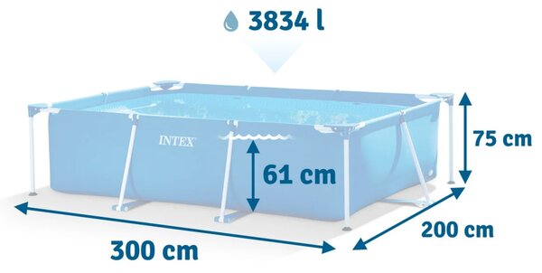 Vrtni bazen s okvirom 300 x 200 x 75 cm 2 u 1 INTEX 28272