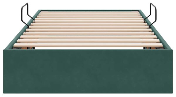 Otomanski krevet s pohranom Tamnozelena 100 x 200 cm Baršun - Zelena / 100 x 200 cm