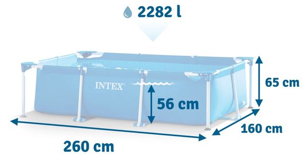 Vrtni bazen s okvirom 260 x 160 x 65 cm 2 u 1 INTEX 28271