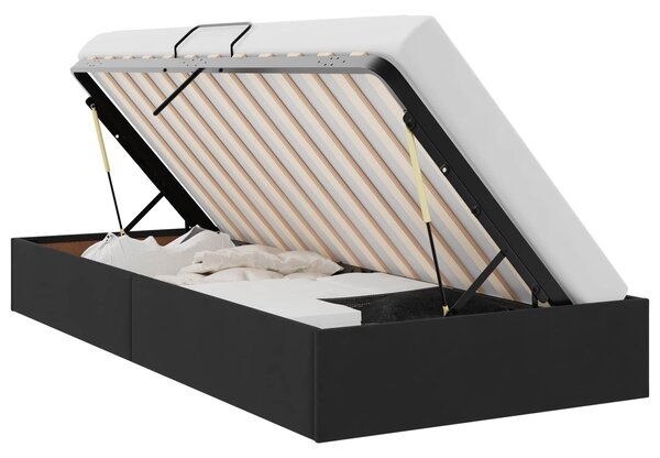 Otomanski krevet s pohranom Crna 100 x 200 cm Baršun - Crna / 100 x 200 cm