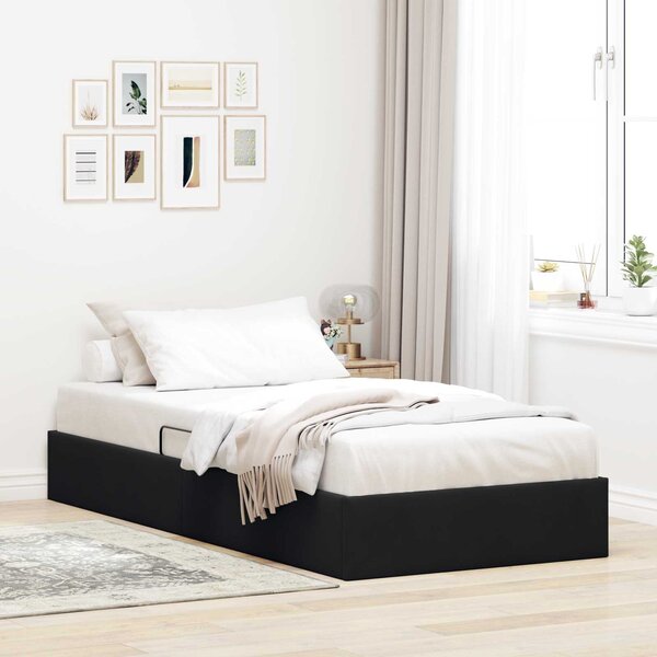 Otomanski krevet s pohranom Crna 100 x 200 cm Baršun - Crna / 100 x 200 cm