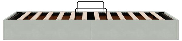 Otomanski krevet s pohranom Svjetlosiva 90 x 200 cm Baršun - Svjetlosiva / 90 x 200 cm