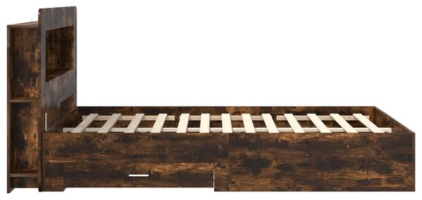 Okvir kreveta s pohranom Dimljeni hrast 150 x 200 cm - Smeđa / 150 x 200 cm