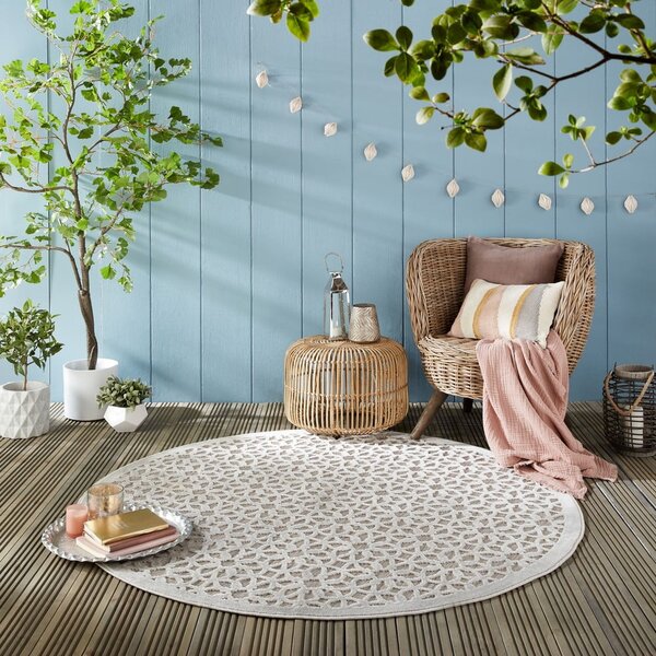 Sivi okrugli vanjski tepih ø 160 cm Argento - Flair Rugs