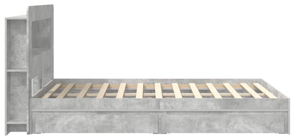Okvir kreveta s pohranom s ladicama Betonska siva 150 x 200 cm - Siva / 150 x 200 cm