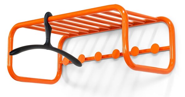 Narančasta metalna zidna vješalica s policom 72 cm Retro – Spinder Design