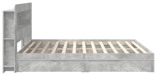 Okvir kreveta s pohranom s ladicama Betonska siva 200 x 200 cm - Siva / 200 x 200 cm