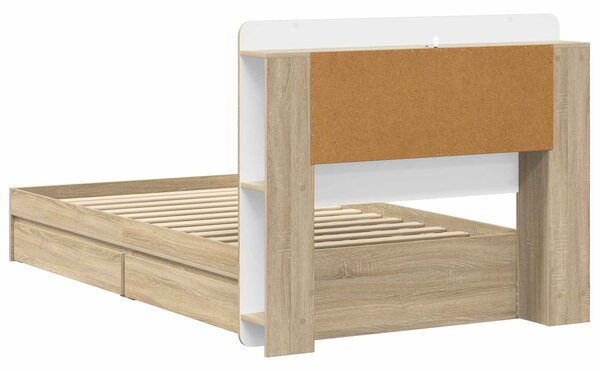 Okvir kreveta s pohranom s ladicama Hrast sonoma 75 x 190 cm - Smeđa / 75 x 190 cm