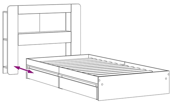Okvir kreveta s pohranom s ladicama Betonska siva 90 x 190 cm - Siva / 90 x 190 cm