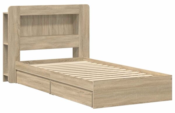 Okvir kreveta s pohranom s ladicama Hrast sonoma 75 x 190 cm - Smeđa / 75 x 190 cm