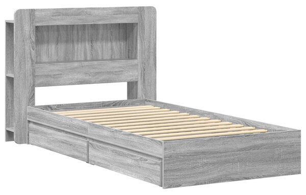 Okvir kreveta s pohranom s ladicama Siva Sonoma 75 x 190 cm - Siva / 75 x 190 cm