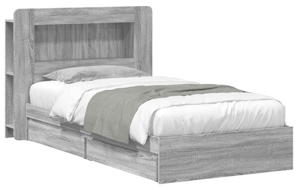Okvir kreveta s pohranom s ladicama Siva Sonoma 75 x 190 cm - Siva / 75 x 190 cm