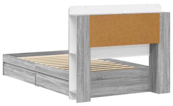 Okvir kreveta s pohranom s ladicama Siva Sonoma 75 x 190 cm - Siva / 75 x 190 cm