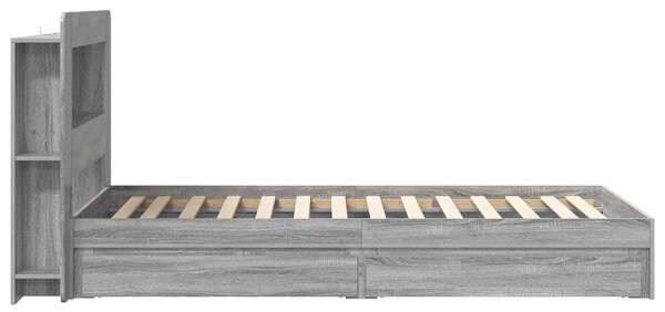 Okvir kreveta s pohranom s ladicama Siva Sonoma 75 x 190 cm - Siva / 75 x 190 cm