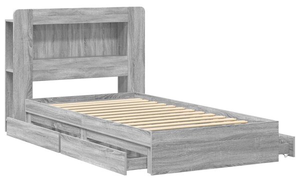 Okvir kreveta s pohranom s ladicama Siva Sonoma 75 x 190 cm - Siva / 75 x 190 cm