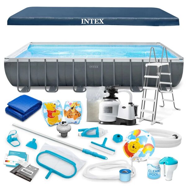 Vrtni bazen s okvirom 732 x 366 x 132 cm 21 u 1 INTEX 26364