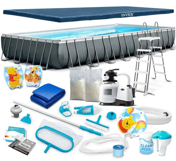 Vrtni bazen s okvirom 975 x 488 x 132 cm 21 u 1 INTEX 26374