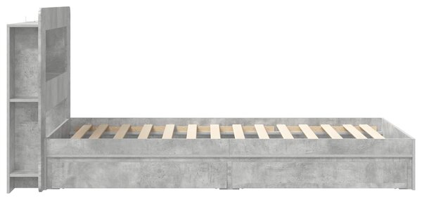 Okvir kreveta s pohranom s ladicama Betonska siva 90 x 190 cm - Siva / 90 x 190 cm