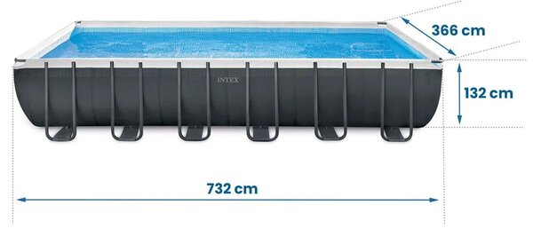 Vrtni bazen s okvirom 732 x 366 x 132 cm 18 u 1 INTEX 26364