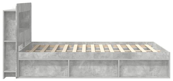 Okvir kreveta s pohranom Betonska siva 140 x 190 cm - Siva / 140 x 190 cm