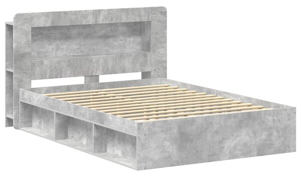 Okvir kreveta s pohranom Betonska siva 140 x 190 cm - Siva / 140 x 190 cm