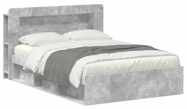 Okvir kreveta s pohranom Betonska siva 140 x 190 cm - Siva / 140 x 190 cm