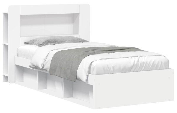 Okvir kreveta s pohranom Bijela 90 x 190 cm Konstruirano drvo - Bijela / 90 x 190 cm