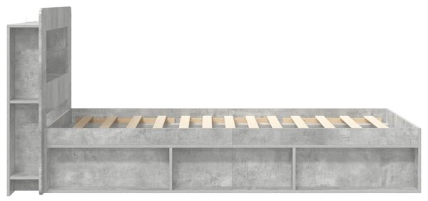 Okvir kreveta s pohranom s uzglavljem Betonska siva 75 x 190 cm - Siva / 75 x 190 cm