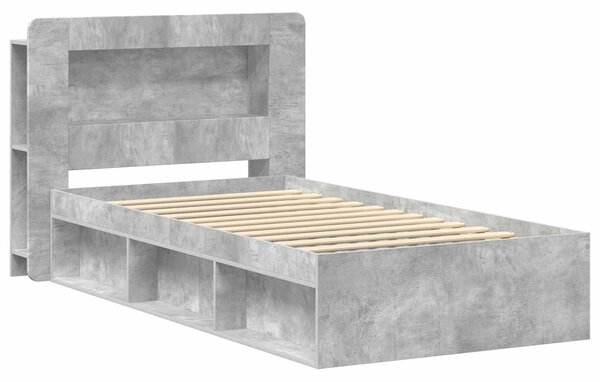 Okvir kreveta s pohranom s uzglavljem Betonska siva 75 x 190 cm - Siva / 75 x 190 cm