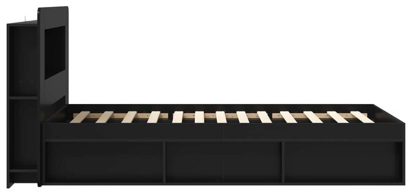 Okvir kreveta s pohranom Crna 100 x 200 cm Konstruirano drvo - Crna / 100 x 200 cm