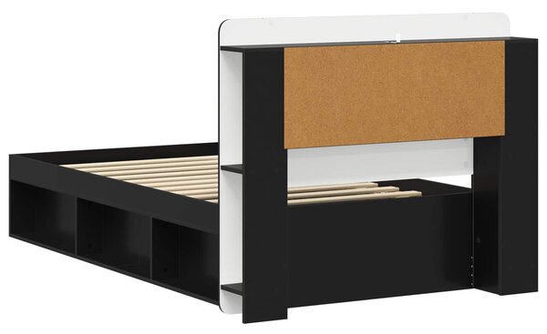 Okvir kreveta s pohranom Crna 100 x 200 cm Konstruirano drvo - Crna / 100 x 200 cm